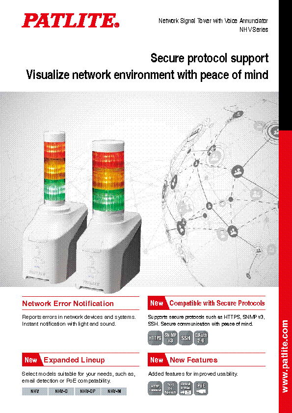 Network Signal Tower<br>with Voice Annunciator<br>NHV Series