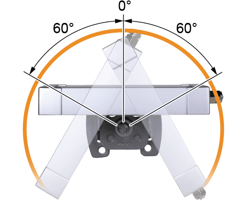 Adjustment angle: 120&deg;